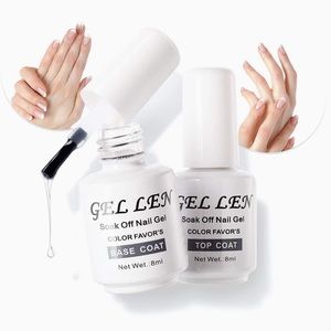 BNWOB Gellen Base and Top Coat for Gel Polish, High Glossy Finish